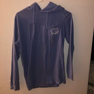 Ivory Ella Blue Elephant Sweatshirt Hood